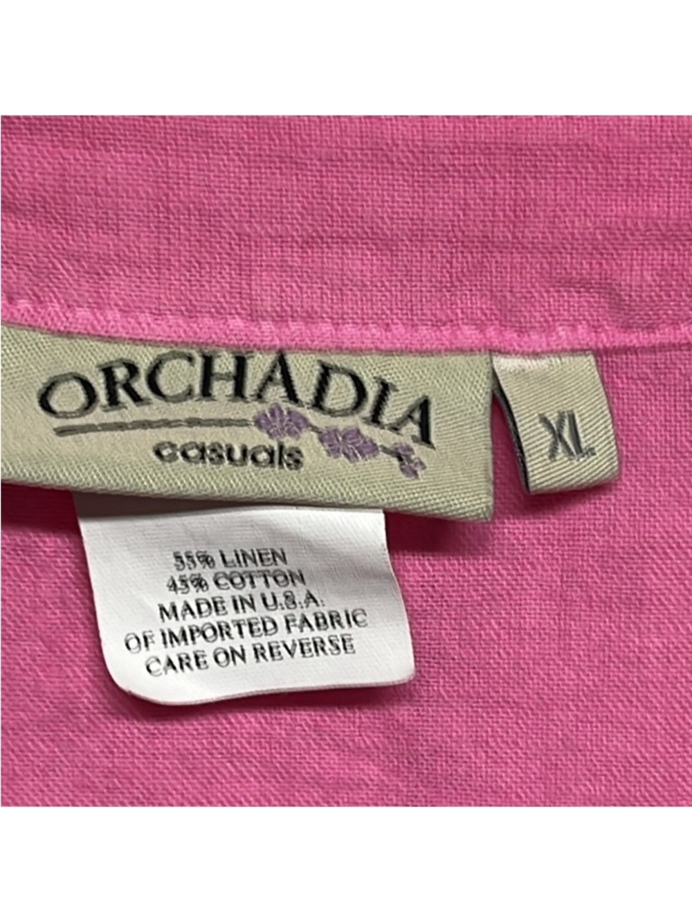 BUNDLE 3PC Vacation Bundle Pink Linen Top Croft & Barrow Capri Jeans Necklace - Picture 6 of 12